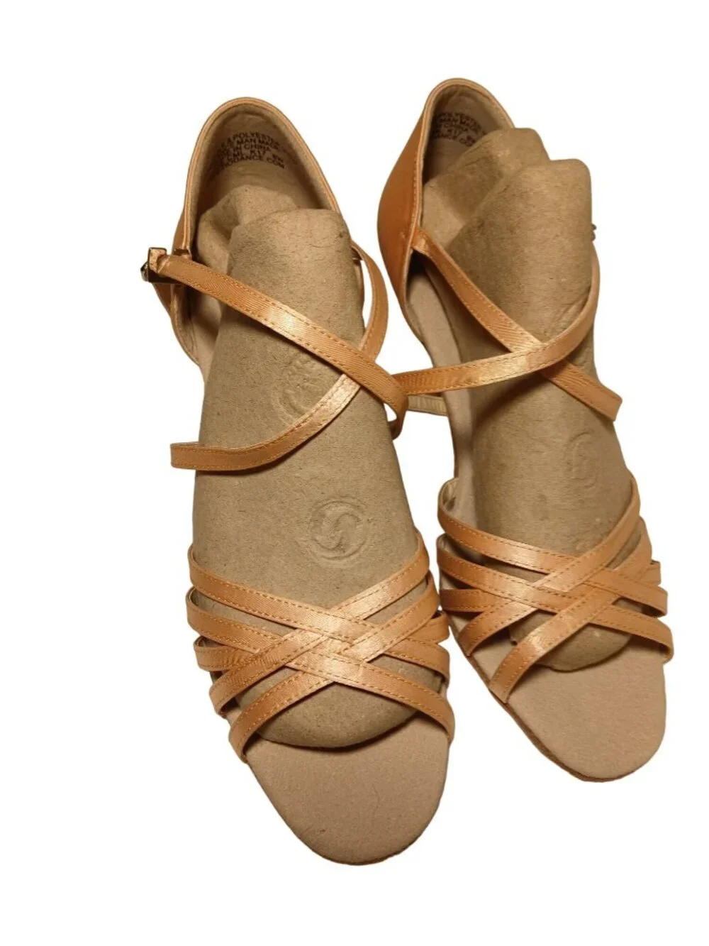 Capezio Julia Satin Strappy Ballroom Dance Heel Latin Shoes Open Toe Heels 8W - Picture 4 of 16